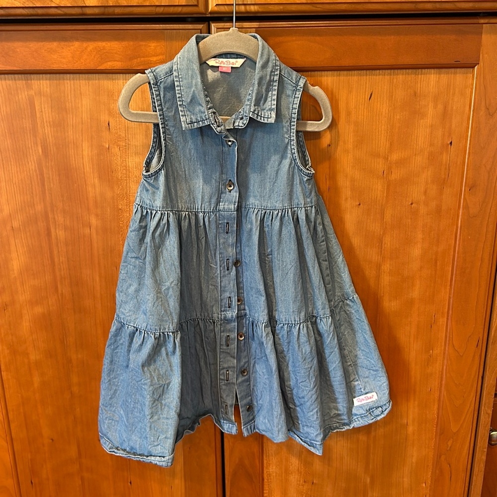 Ruffle Butts, denim dress 4T